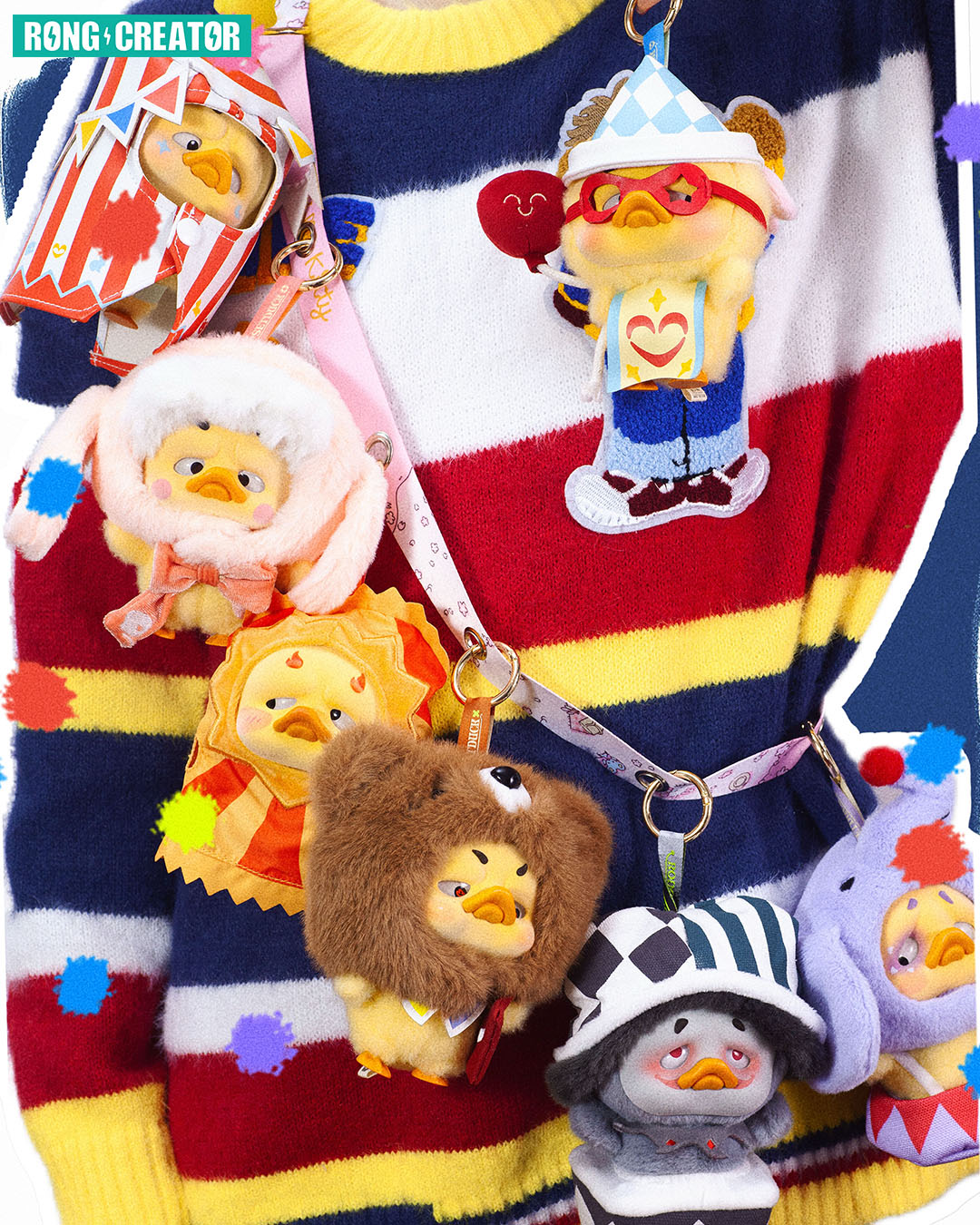 Original POCKET UPSETDUCK Crazy Circus Duck Plush Keychain Blind