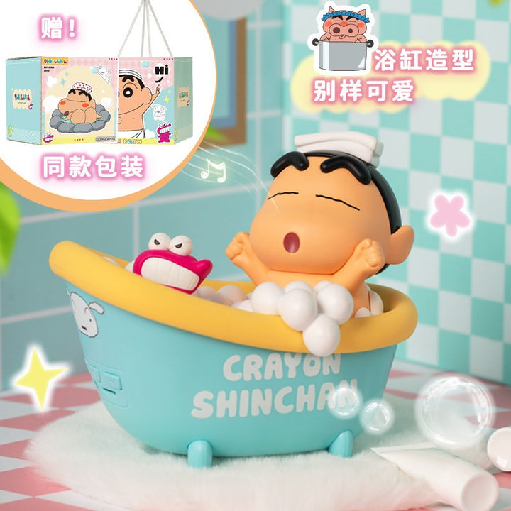 Original KURIFE Crayon Shin-Chan Bubble Bath Bathing Time Bluetooth Speaker Figurine 蜡笔小新系列音响无线蓝牙音箱