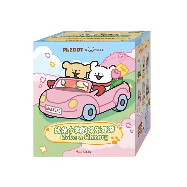 Original PLZDOT Maltese Line Puppy Happy Outing Series Blind Box 线条小狗欢乐郊游系列三代盲盒桌面摆件潮玩周边可爱女