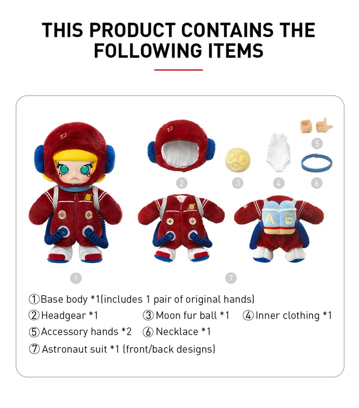 Original POP MART MOLLY Hello, Moon 1/8 Action Figure 泡泡玛特MOLLY你好月亮1/8可动人偶娃娃时尚礼物