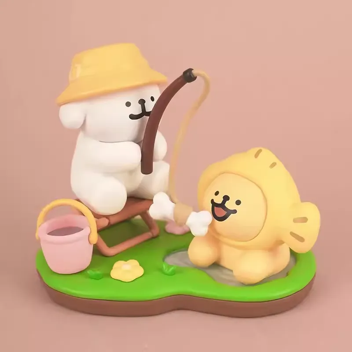 Original PLZDOT Maltese Line Puppy Happy Outing Series Blind Box 线条小狗欢乐郊游系列三代盲盒桌面摆件潮玩周边可爱女