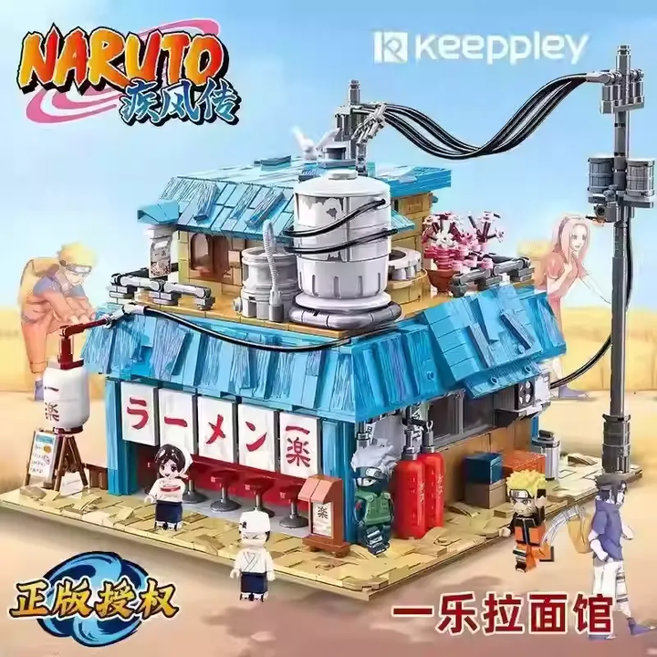 Original Keeppley K20509 Naruto Yile Ramen Building Blocks Toy Set 奇妙积木火影忍者鸣人一乐拉面馆建筑拼装模型礼物玩具