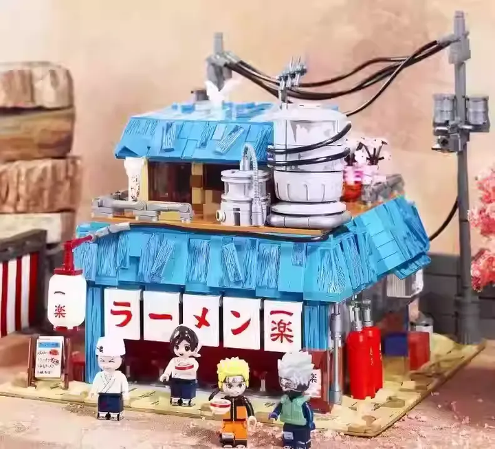 Original Keeppley K20509 Naruto Yile Ramen Building Blocks Toy Set 奇妙积木火影忍者鸣人一乐拉面馆建筑拼装模型礼物玩具
