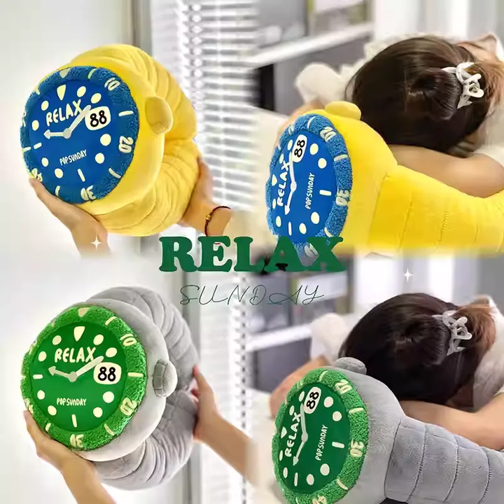 Original POPSUNDAY Creative Home - Relax Watch Pillow 官方正版颈枕毛绒抱枕午睡外出好物创意生日礼物