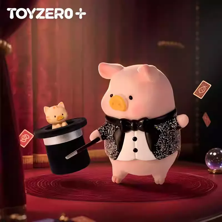 Original TOYZEROPLUS LuLu the Piggy - The Greatest Magician 罐头猪LuLu-缤纷魔术秀吊卡手办可爱潮流玩具摆件礼物