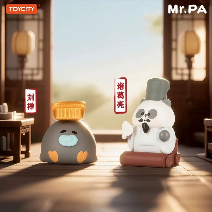 Original TOYCITY Little Pa's Three Kingdoms Series Mini Bean Blind Bag 玩具城市新品耙老師小耙遊三國熊貓盲袋玩偶萌系盲盒潮玩