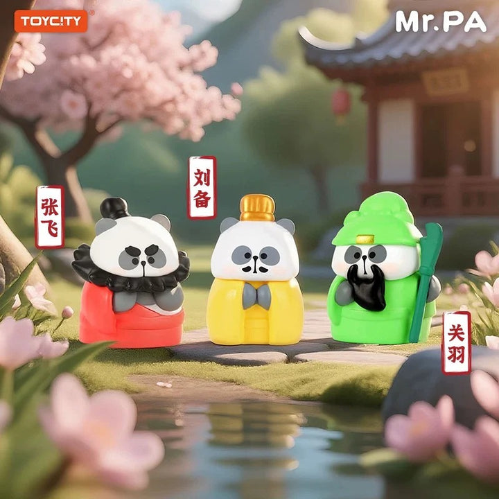 Original TOYCITY Little Pa's Three Kingdoms Series Mini Bean Blind Bag 玩具城市新品耙老師小耙遊三國熊貓盲袋玩偶萌系盲盒潮玩