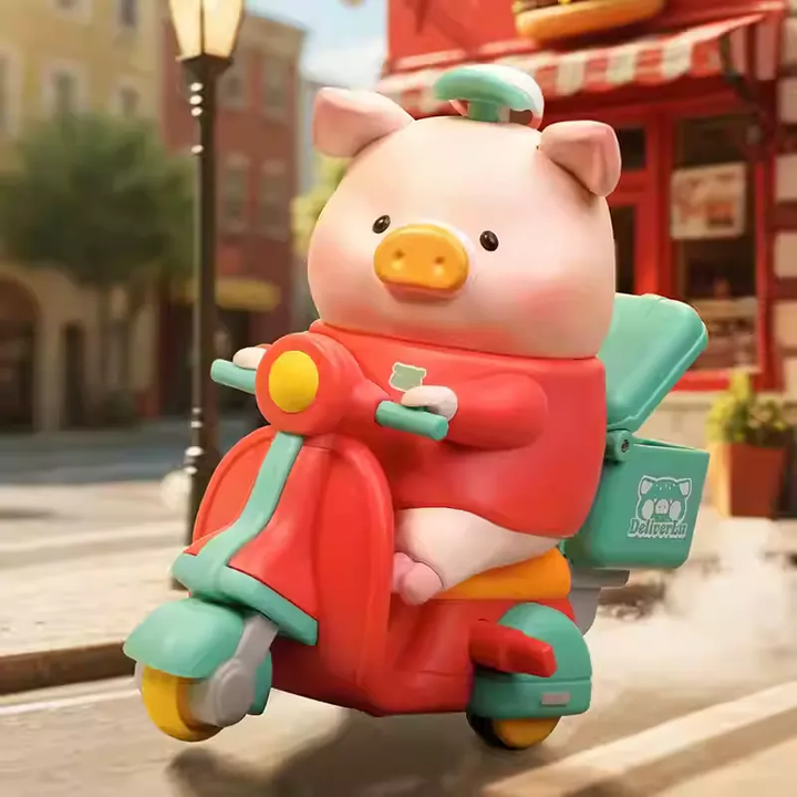 Original TOYZEROPLUS LuLu the Piggy Burgers Series Lulu Pig Blind Box Toy 罐头猪lulu猪汉堡急送系列可动娃娃手办盲盒摆件礼物