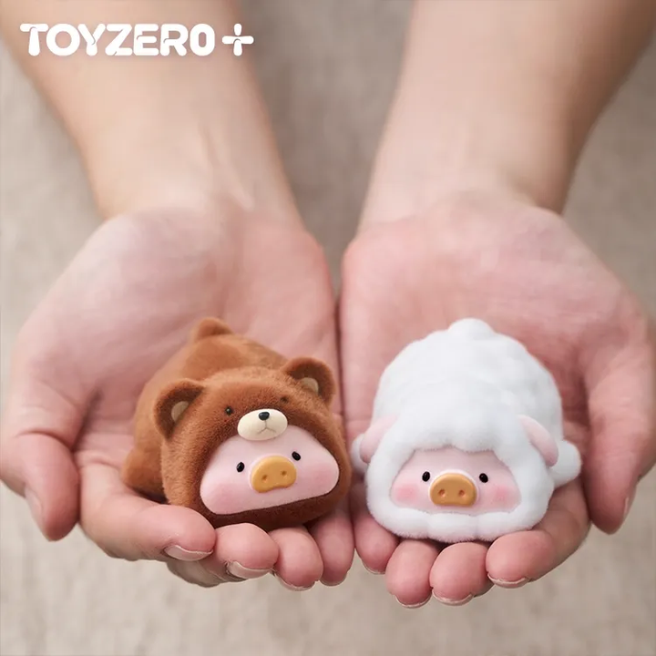 Original TOYZEROPLUS LuLu The Piggy - Cozy LuLu Bear & Sheep 罐头猪LuLu猪熊&猪羊趴趴套组吊卡潮玩手办摆件礼物