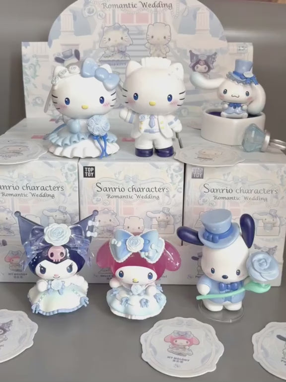 Original TOPTOY SANRIO Characters Romantic Wedding Blind Box 三丽鸥浪漫婚礼系列盲盒凯蒂猫酷洛米潮玩摆件礼物