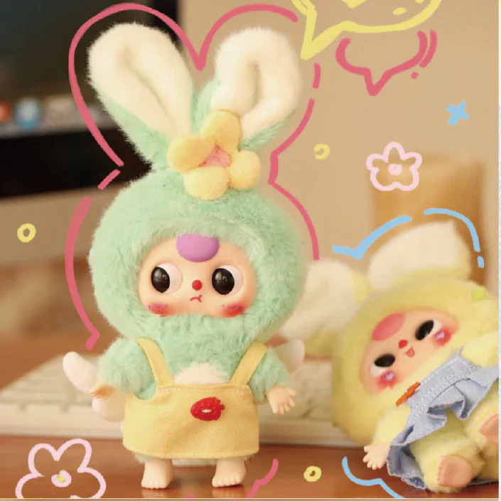 Original Popmart Baby Three Macaron Monsters Series Blind Box 娃三岁马卡龙小小兔盲盒系列