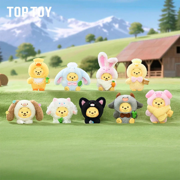 TOPTOY Winnie the Pooh Happy Farm Series Blind Box Plush Keychain TOPTOY小熊维尼农场动物系列盲盒潮玩毛绒公仔女生礼物挂件