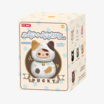 Original POPMART PUCKY Roly-Poly Kitty Series-Vinyl Plush Blind Box 不倒翁猫咪系列-乙烯基毛绒盲盒玩具公仔生日礼物儿童玩具