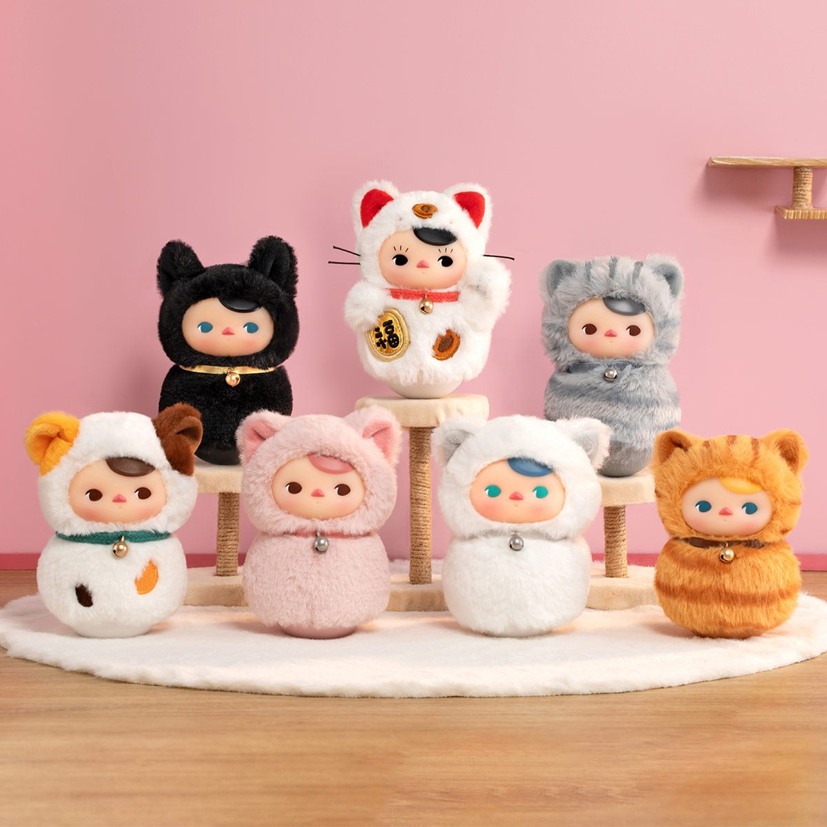 Original POPMART PUCKY Roly-Poly Kitty Series-Vinyl Plush Blind Box 不倒 ...