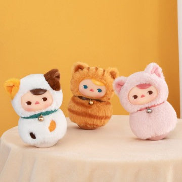 Original POPMART PUCKY Roly-Poly Kitty Series-Vinyl Plush Blind Box 不倒翁猫咪系列-乙烯基毛绒盲盒玩具公仔生日礼物儿童玩具