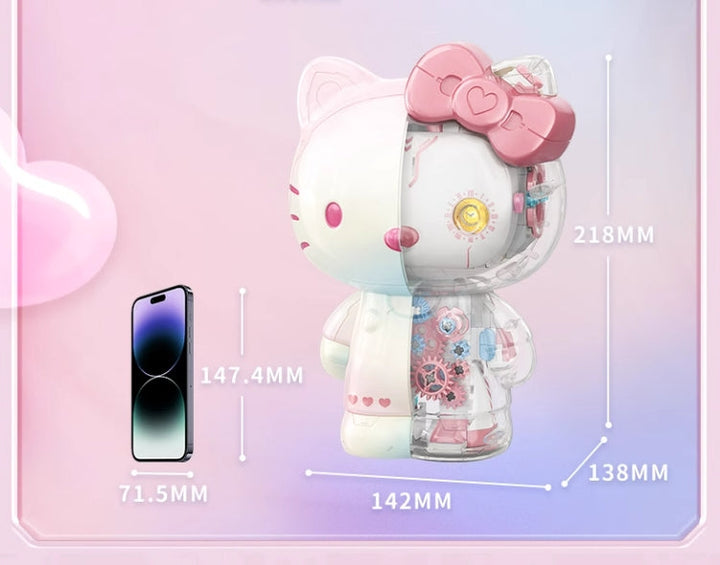 TOPTOY Sanrio Hello kitty Colorful Model Building Blocks 三丽鸥HELLO KITTY幻彩琉璃大体凯蒂猫拼装积木女生礼物