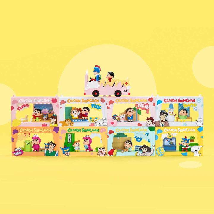 Original POPMART Crayon Shinchan Life Theatre Series Scene Blind Box 泡泡玛特蜡笔小新生活剧场系列场景手办盲盒