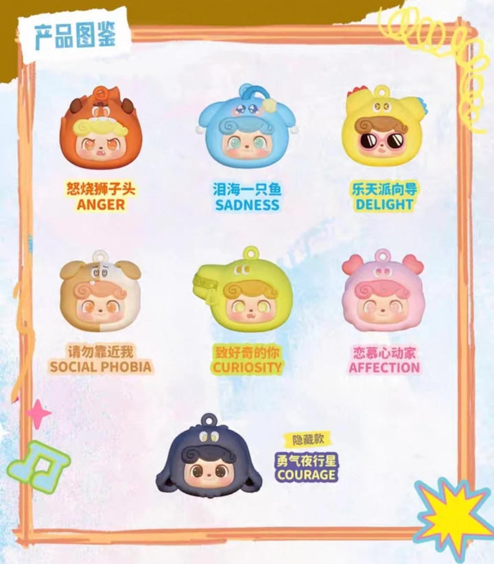 Original JOTOYS Q KID Emotional Monsters Series Earphone bag Blind Box Q宝情绪怪兽系列耳机包盲盒