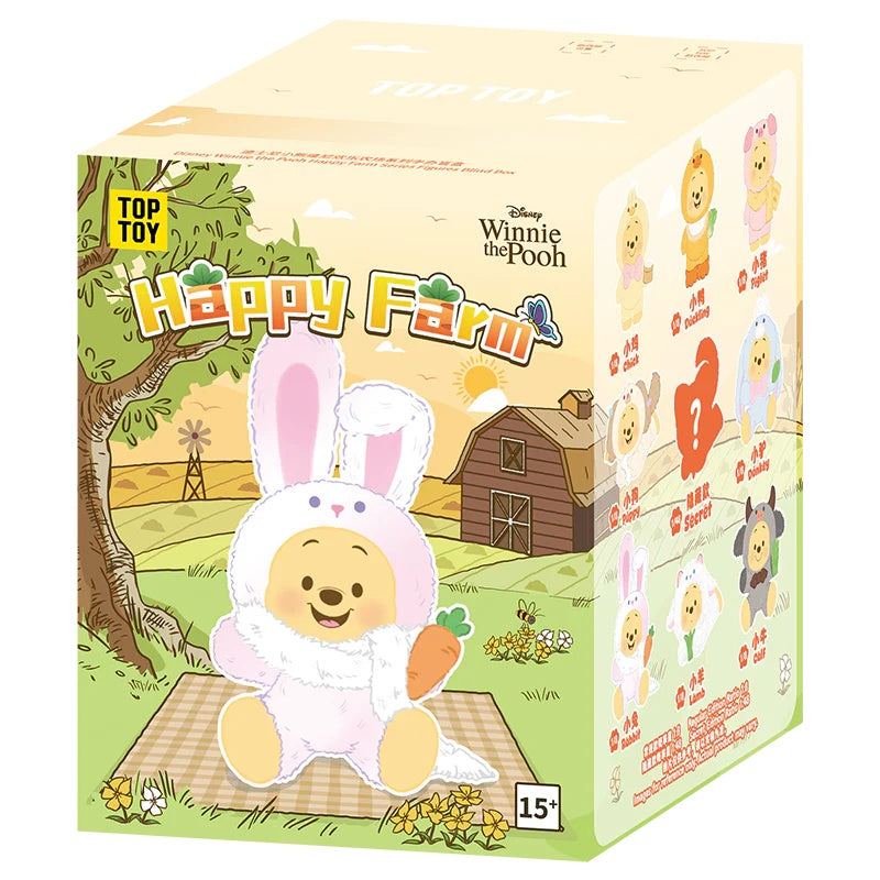 TOPTOY Winnie the Pooh Happy Farm Series Blind Box Plush Keychain TOPTOY小熊维尼农场动物系列盲盒潮玩毛绒公仔女生礼物挂件