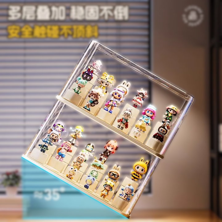 Blind Box Acrylic Display Stand - Dustproof Storage Case for Action Figures, Dolls, & Collectibles