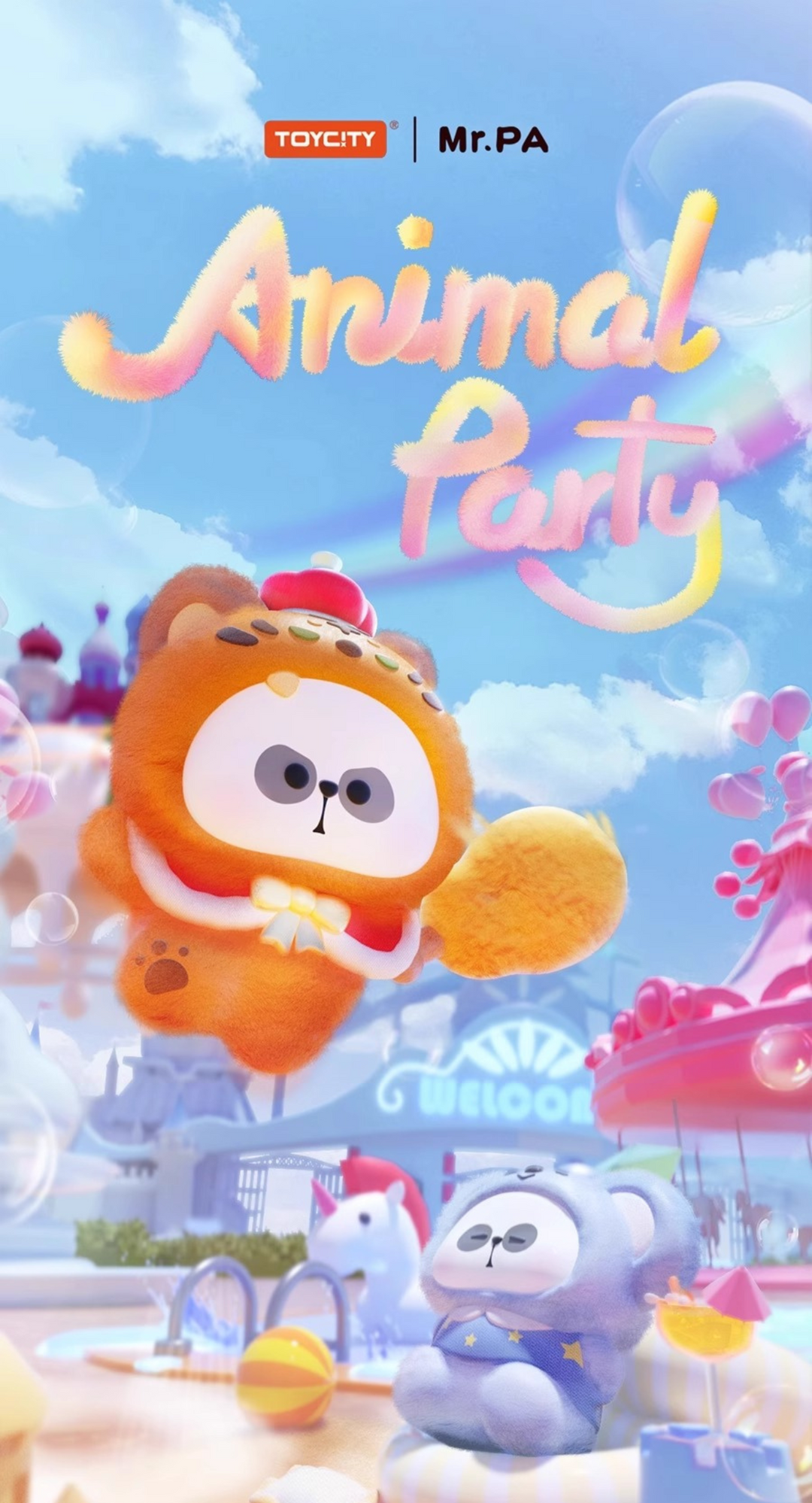Original TOYCITY Mr.PA 400% Animal Party Series Blind Box 正版MR PA耙老师动物派对复合毛绒盲盒-400%大体玩具手办