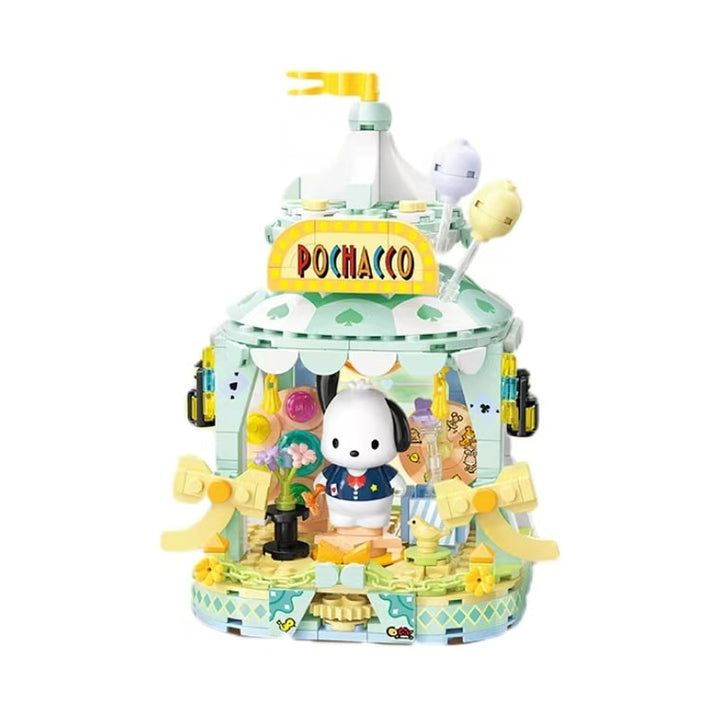 TOPTOY Sanrio Colorful Amusement Park pochacco Building Blocks Toy Girl's Gift