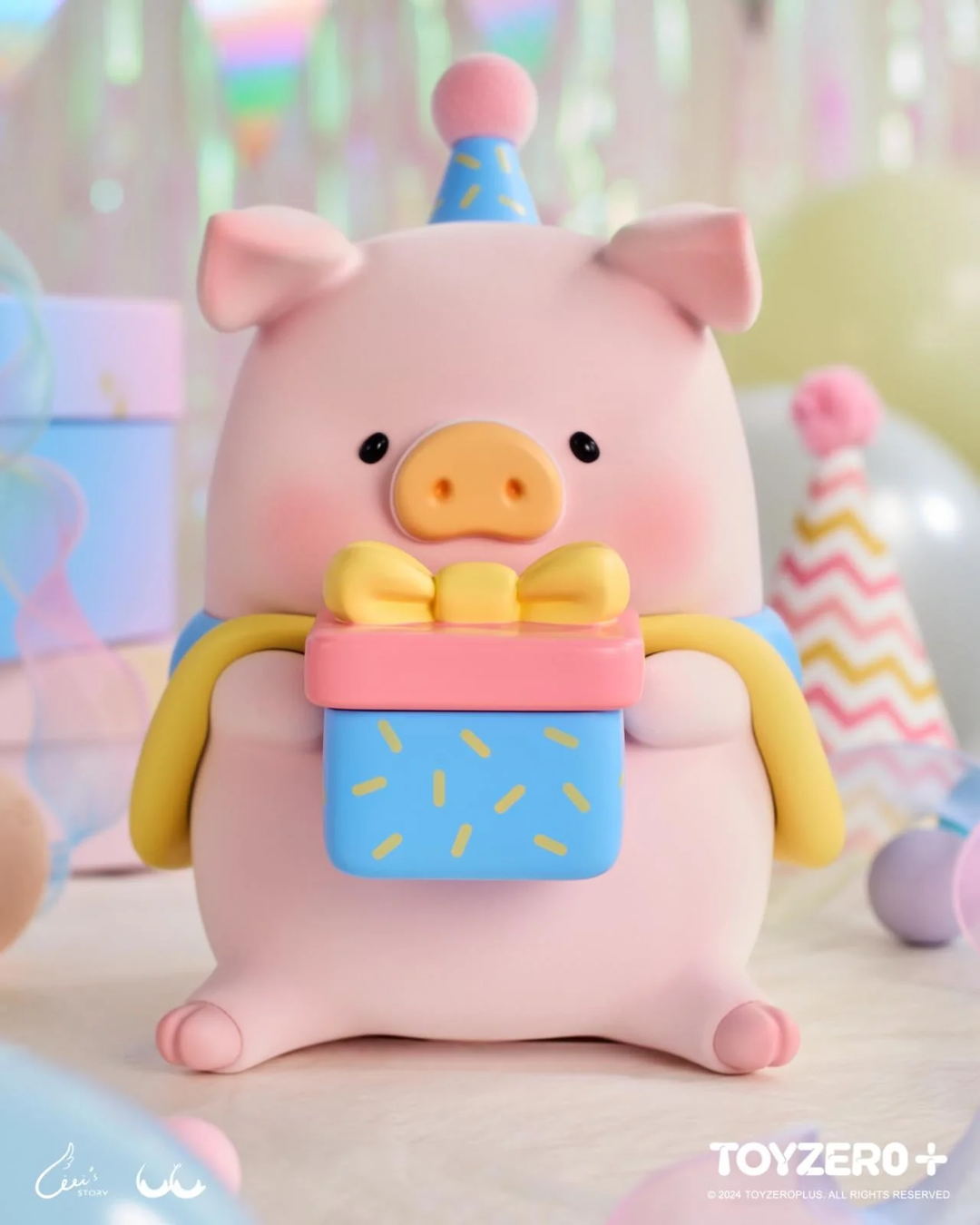 Original TOYZEROPLUS LuLu the Piggy - 3XL 5th Anniversary 正品罐头猪lulu猪五周年生日蛋糕套组限定吊卡潮玩盲盒摆件