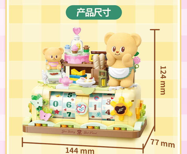 Original TOPTOY Butter Bear Perpetual Calendar Building Kit 350Pcs 黄油小熊的每一天万年历积木玩具