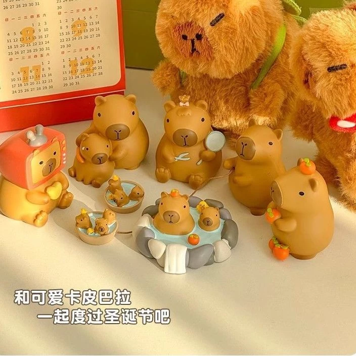 Little Bean Capybala Blind Box Cute Capybara Cartoon Figurine 卡皮巴拉盲盒网红正版可爱呆萌创意盲盒