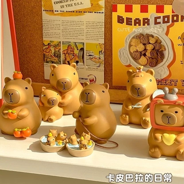 Little Bean Capybala Blind Box Cute Capybara Cartoon Figurine 卡皮巴拉盲盒网红正版可爱呆萌创意盲盒