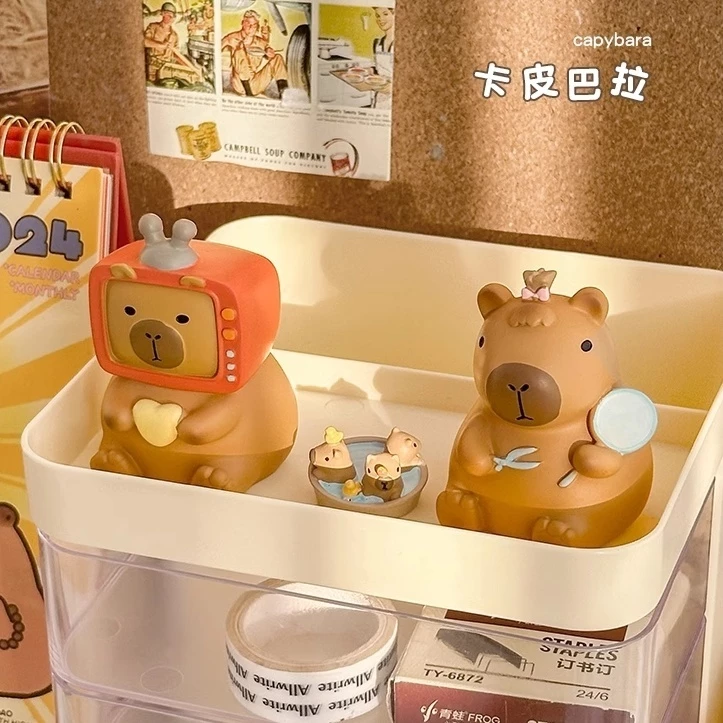 Little Bean Capybala Blind Box Cute Capybara Cartoon Figurine 卡皮巴拉盲盒网红正版可爱呆萌创意盲盒