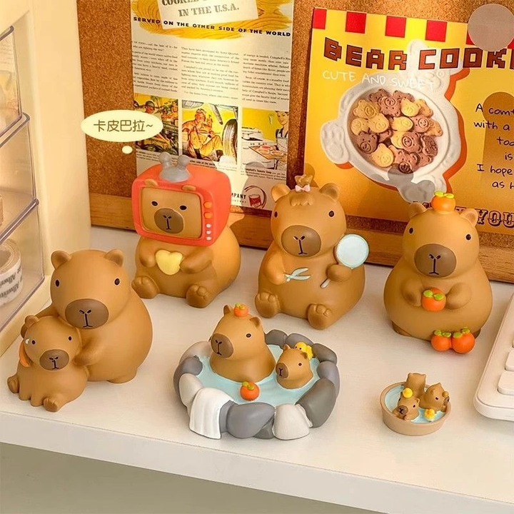 Little Bean Capybala Blind Box Cute Capybara Cartoon Figurine 卡皮巴拉盲盒网红正版可爱呆萌创意盲盒