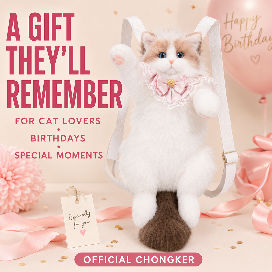 [Ready Stock Malaysia] Original Chongker Ragdoll Cat Backpack 布偶猫背包仿真猫咪玩偶送女孩生日 Free Gift Set