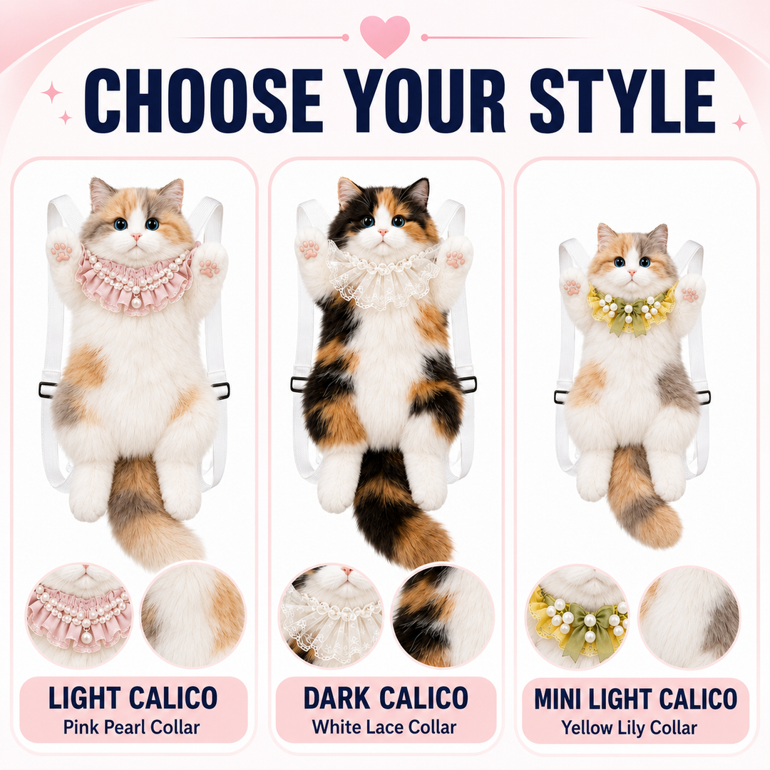 [Ready Stock Malaysia] Original Chongker Calico Cat Backpack 正版仿真三花猫毛绒背包宠客三花猫咪仿真小猫玩偶送女朋友生日背包 Free Gift Set