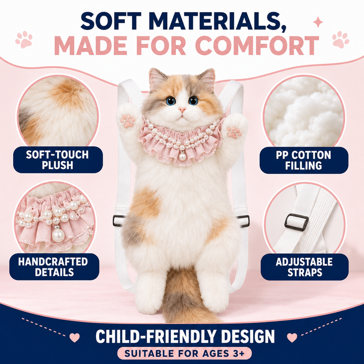 [Ready Stock Malaysia] Original Chongker Calico Cat Backpack 正版仿真三花猫毛绒背包宠客三花猫咪仿真小猫玩偶送女朋友生日背包 Free Gift Set