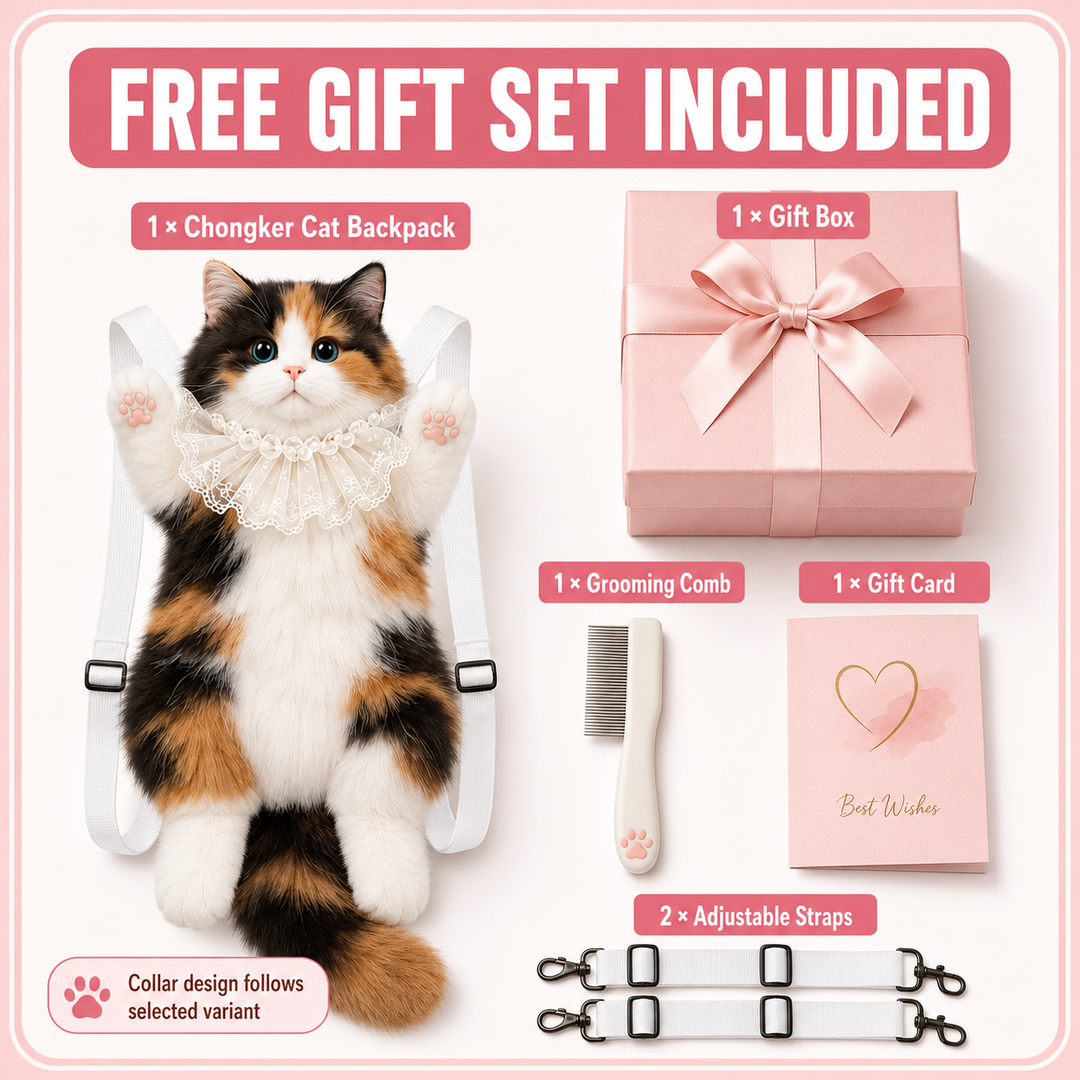 [Ready Stock Malaysia] Original Chongker Calico Cat Backpack 正版仿真三花猫毛绒背包宠客三花猫咪仿真小猫玩偶送女朋友生日背包 Free Gift Set