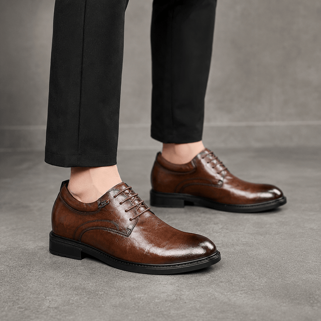 Ratio Prime Formal 5CM Height Increasing Leather Dress Shoes Kasut Tambah Tinggi  (Brown/Black Color)