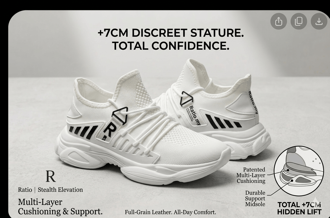 Ratio Apex 7CM White Sport Sneaker