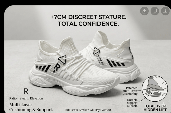 Ratio Apex 7CM White Sport Sneaker