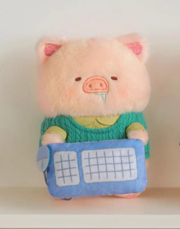 TOYZERO+ LuLu Pig My Work Partner Plush Blind Box Screen Pendant Workstation Ornament罐头猪LuLu猪我的上班伙伴毛绒盲盒屏幕挂件工位摆件