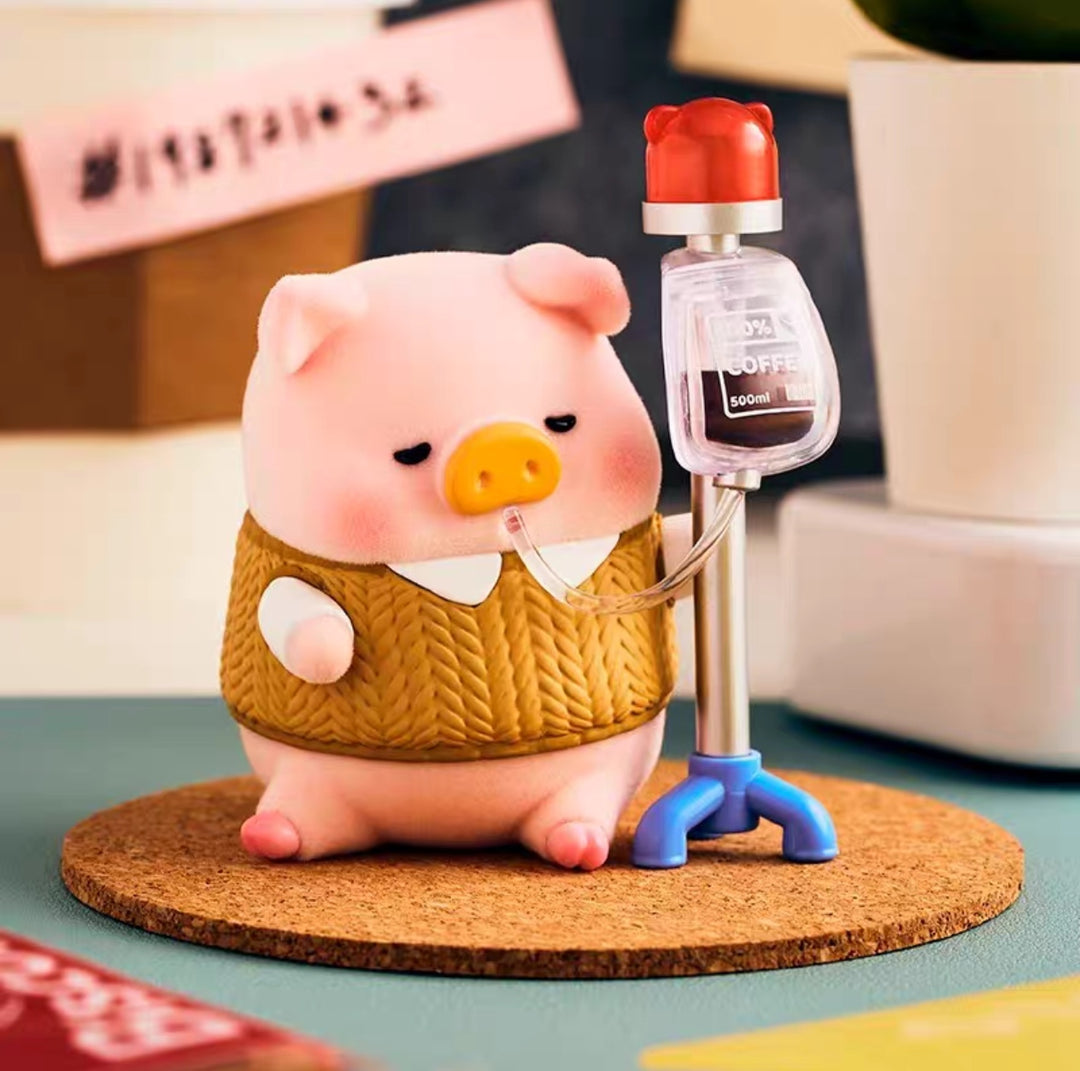 TOYZERO+ Canned Pig LuLu Pig Working Pig Blind Box Flocked Doll Trendy Toy TOYZERO+罐头猪LuLu猪上班猪事多盲盒植绒公仔潮玩桌面摆件