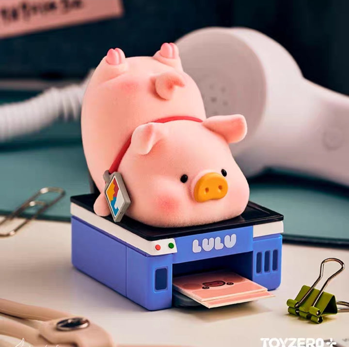 TOYZERO+ Canned Pig LuLu Pig Working Pig Blind Box Flocked Doll Trendy Toy TOYZERO+罐头猪LuLu猪上班猪事多盲盒植绒公仔潮玩桌面摆件