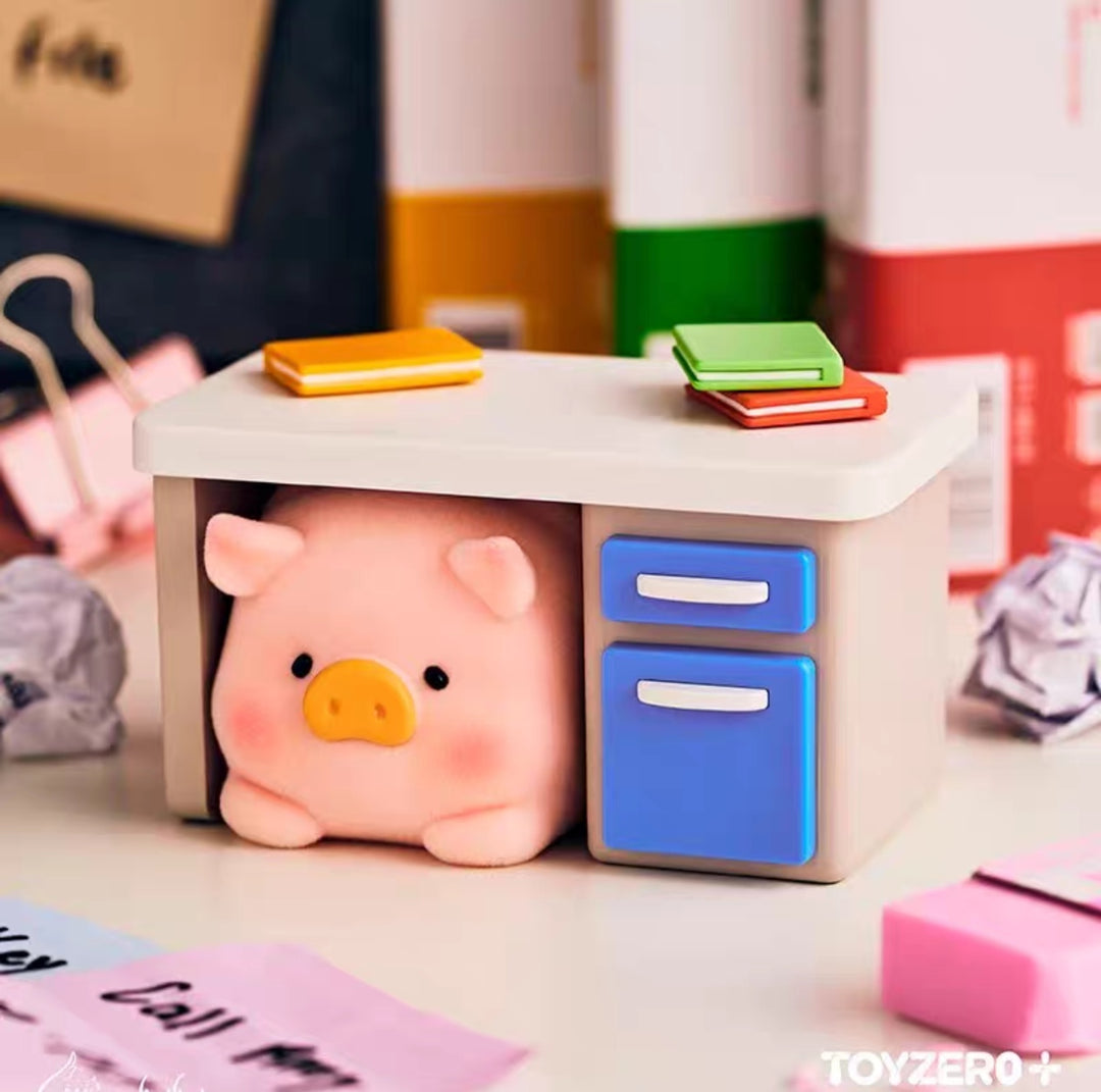 TOYZERO+ Canned Pig LuLu Pig Working Pig Blind Box Flocked Doll Trendy Toy TOYZERO+罐头猪LuLu猪上班猪事多盲盒植绒公仔潮玩桌面摆件