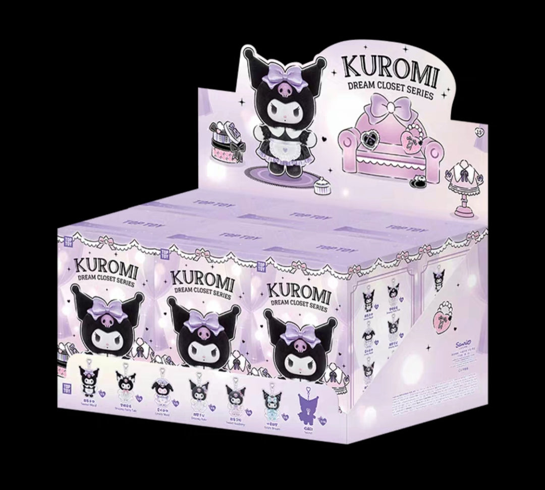 TOPTOY Kuromi Dream Closet Series Blind Box Cute Trendy Plush Toy Keychain Gift 正版TOPTOY酷洛米梦想衣橱系列盲盒可爱潮玩毛绒玩偶挂件女生礼物