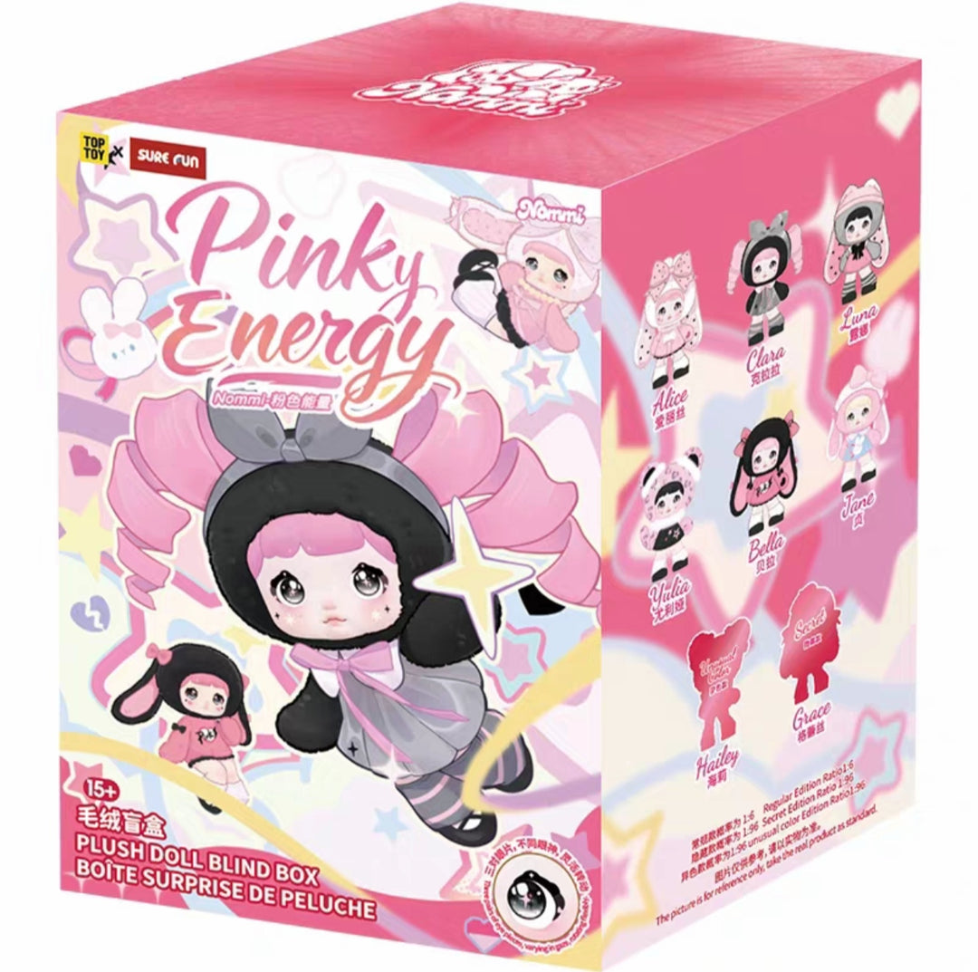 TOPTOY Nommi Pink Energy Vinyl Plush Blind Box Doll Gift for Women TOPTOY糯米儿粉色能量搪胶毛绒盲盒玩偶公仔赵露思同款周边礼物女