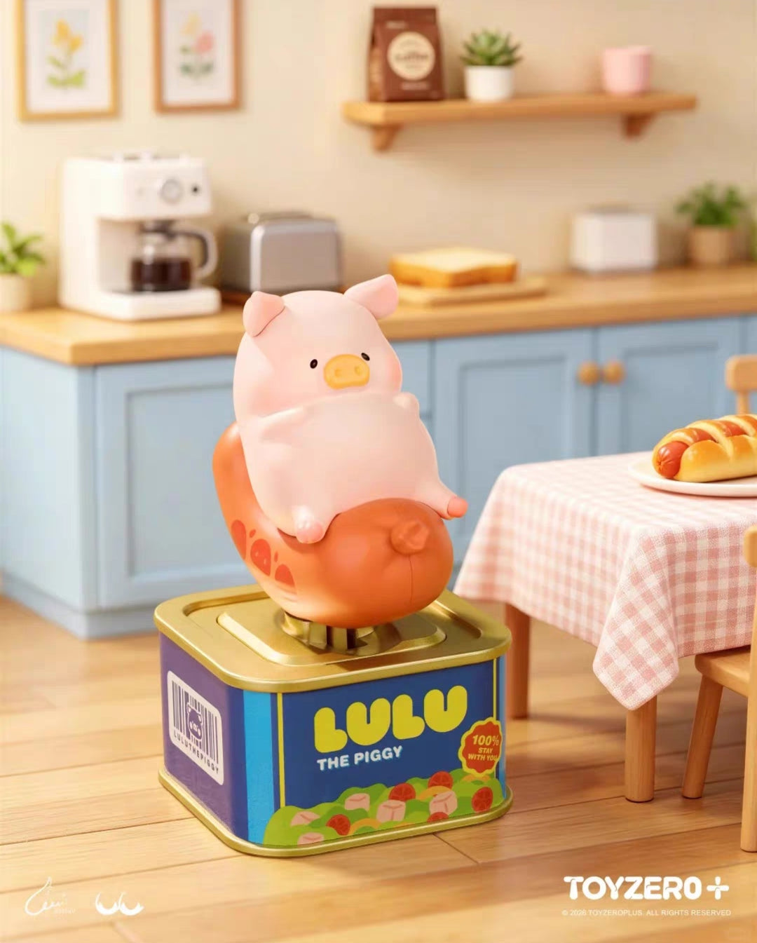 TOYZERO+ Canned Pig LuLu's Holiday Series Blind Box Light-Activated Flocked Toys零加罐头猪LuLu放假Lu系列盲盒光动植绒潮玩周边桌面摆件