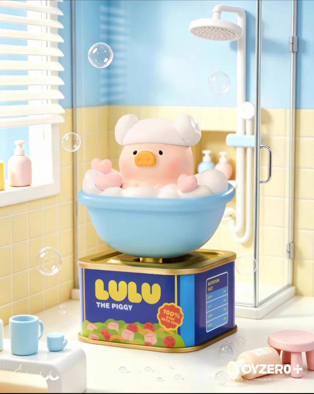 TOYZERO+ Canned Pig LuLu's Holiday Series Blind Box Light-Activated Flocked Toys零加罐头猪LuLu放假Lu系列盲盒光动植绒潮玩周边桌面摆件