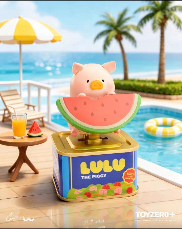 TOYZERO+ Canned Pig LuLu's Holiday Series Blind Box Light-Activated Flocked Toys零加罐头猪LuLu放假Lu系列盲盒光动植绒潮玩周边桌面摆件