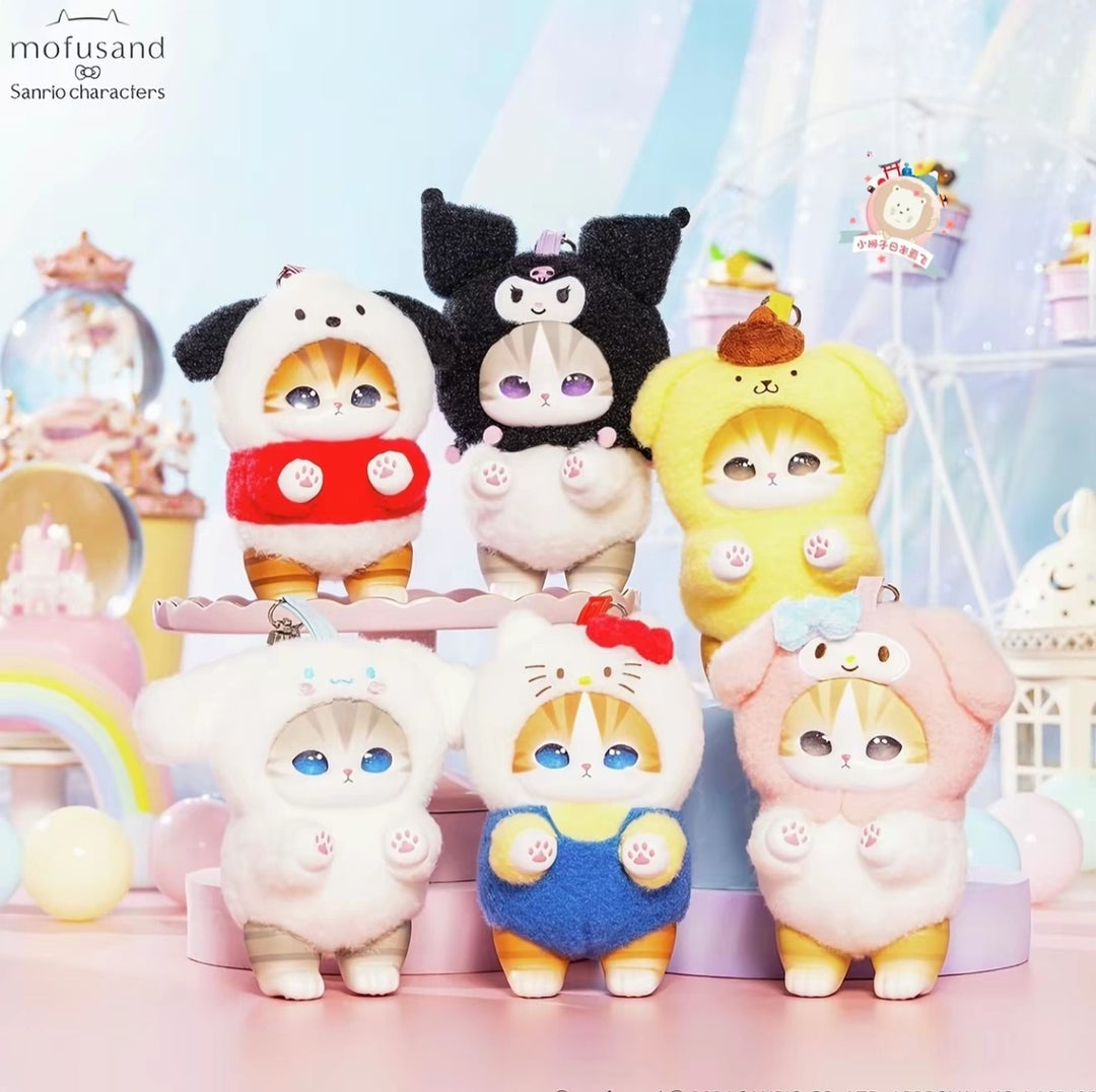 Sanrio × Mofusand Japan Collaboration Kitty My Melody Laurel Dog Kuromi Keychain 日本「Sanrio x mofusand」联名kitty美乐蒂玉桂狗库洛米挂件