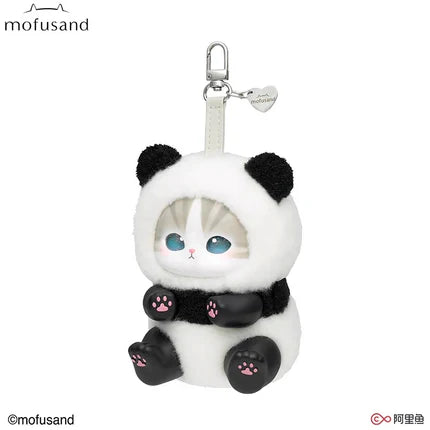 Original Mofusand Kiramekko Shiny Shark Cat Plush Keychain– Brown Cat Soft Vinyl Doll Gift 猫福珊吊饰娃娃